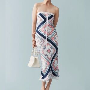 For Love & Lemons Daisy Mae Strapless Midi Slip Dress